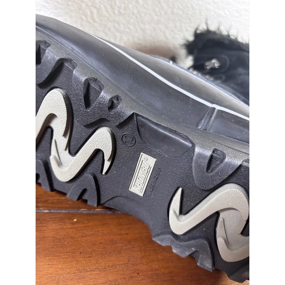 Khombu Nordic 2 Snow Boots Womens 10 Black Faux Fur Trim Waterproof Duck Boots